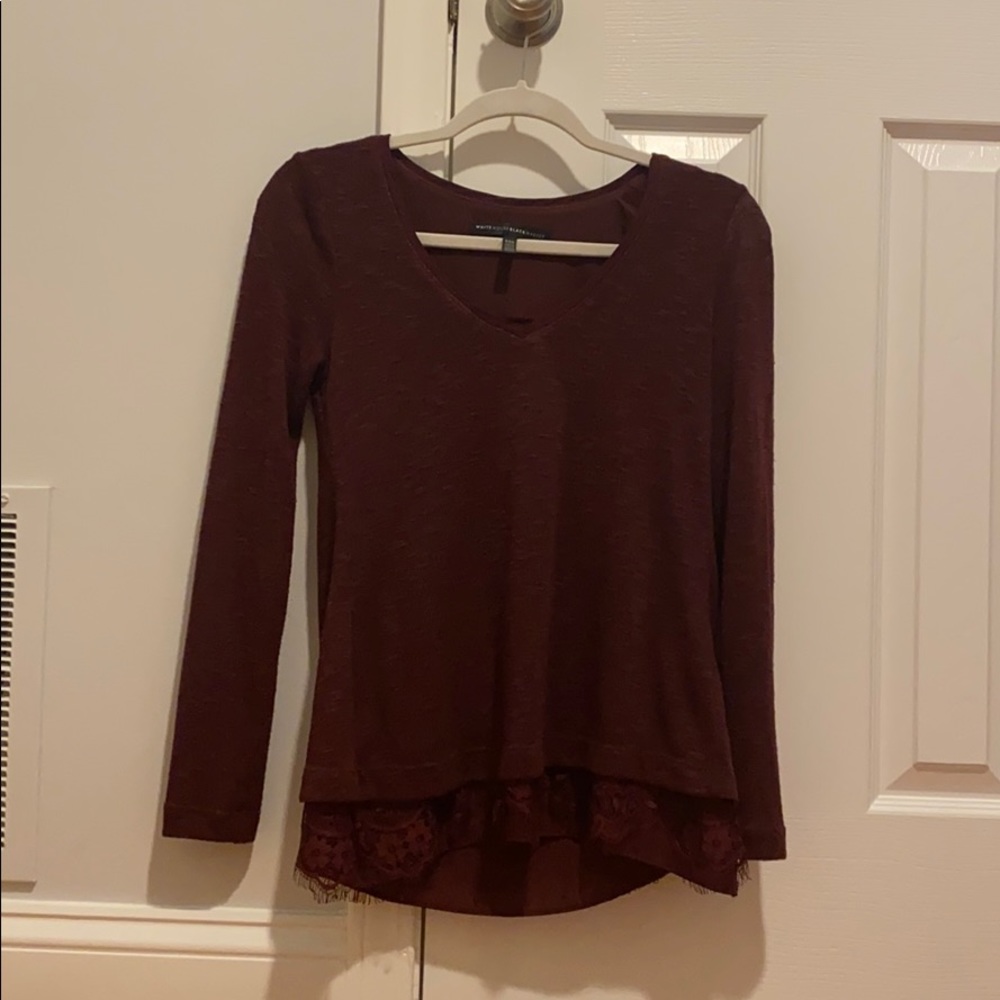 Comfy maroon lace trimmed shirt